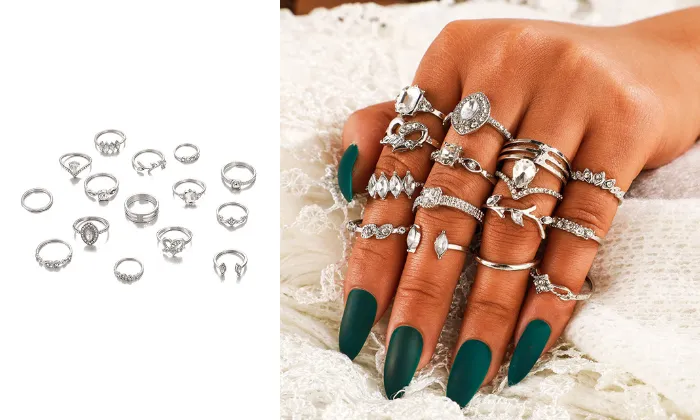 15 Piece /Set Women Punk Vintage Knuckle Rings