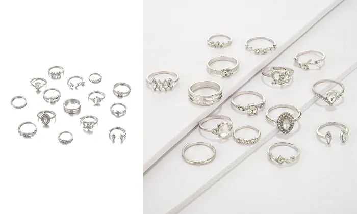 15 Piece /Set Women Punk Vintage Knuckle Rings