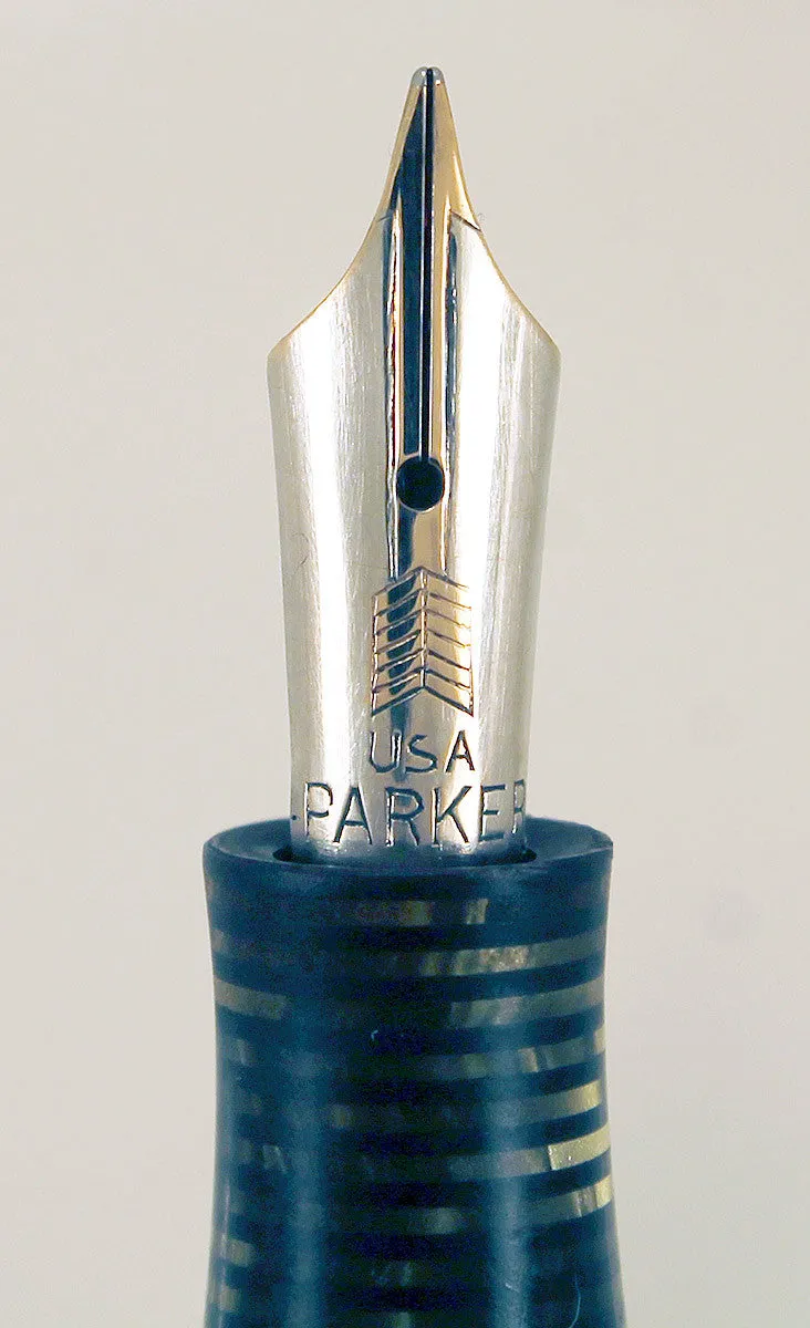 1933 PARKER GRAY PEARL DOUBLE JEWEL VACUMATIC FOUNTAIN PEN RESTORED