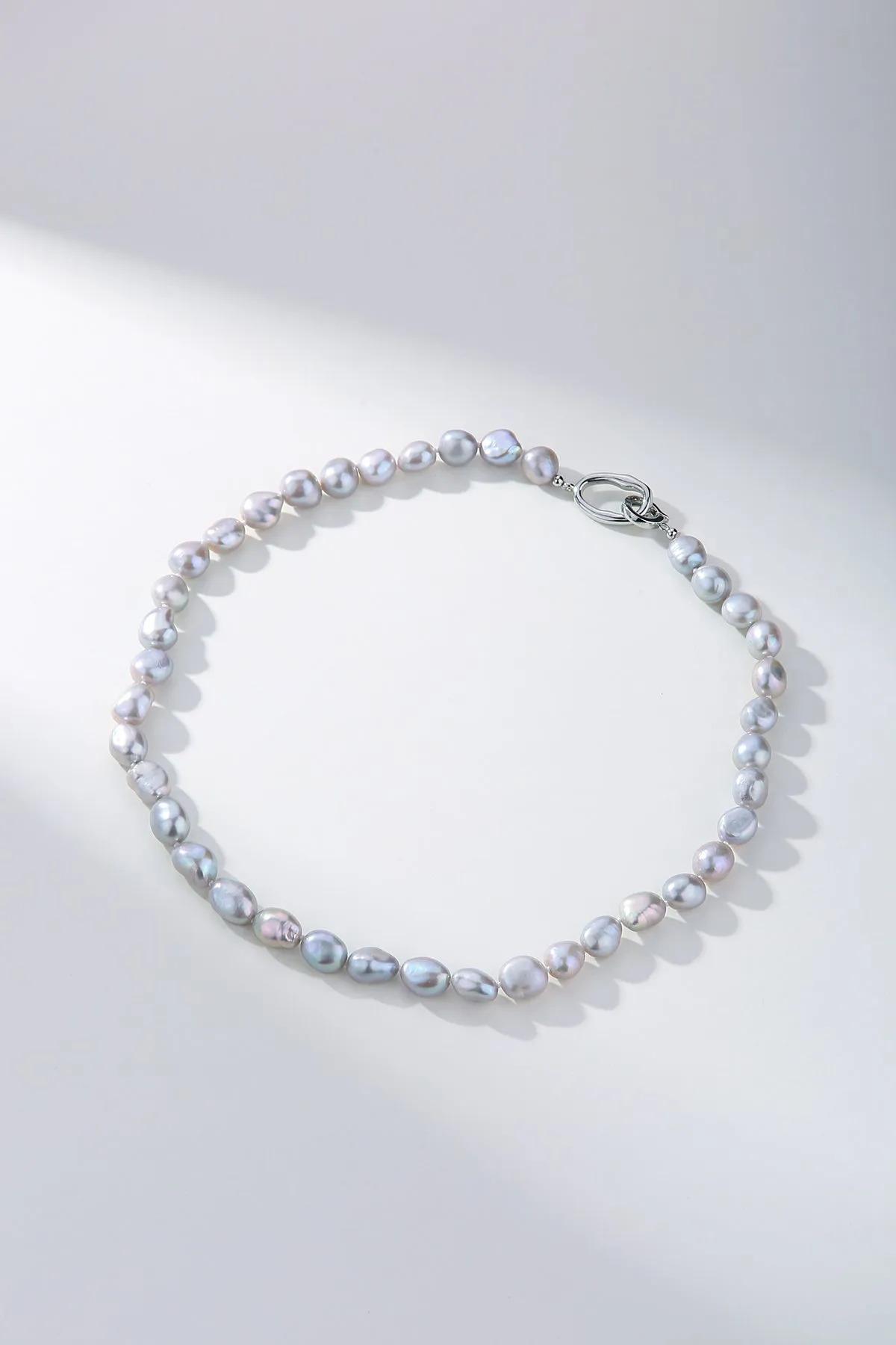 9-10mm Grey Baroque Pearl Necklace