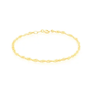 9ct Yellow Gold 19cm Singapore 40 Gauge Bracelet