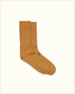 Alpaca Wool Bed Socks - Mustard