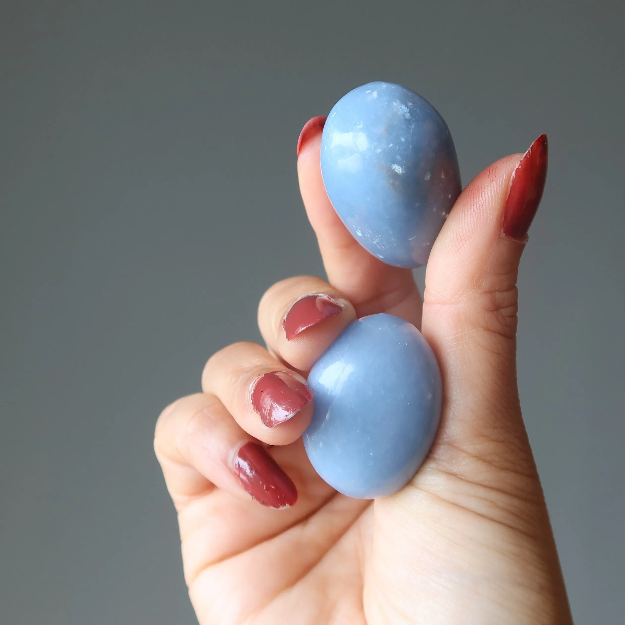 Angelite Tumbled Stone Calm Blue Crystals