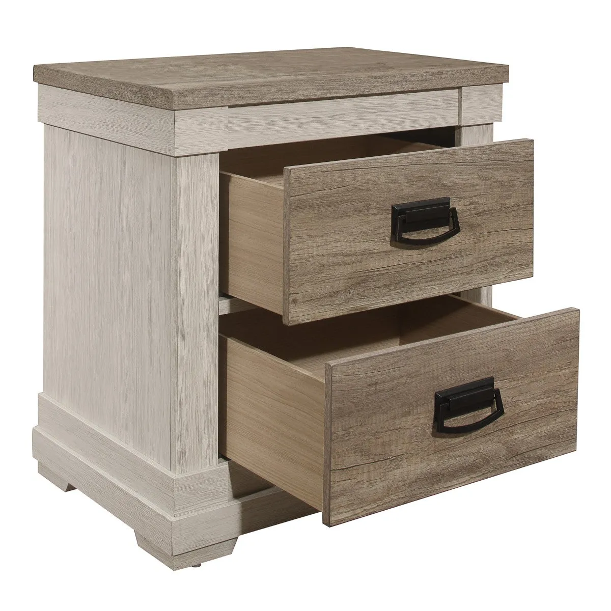 Arcadia Night Stand White/Weathered Grey