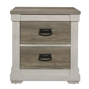 Arcadia Night Stand White/Weathered Grey