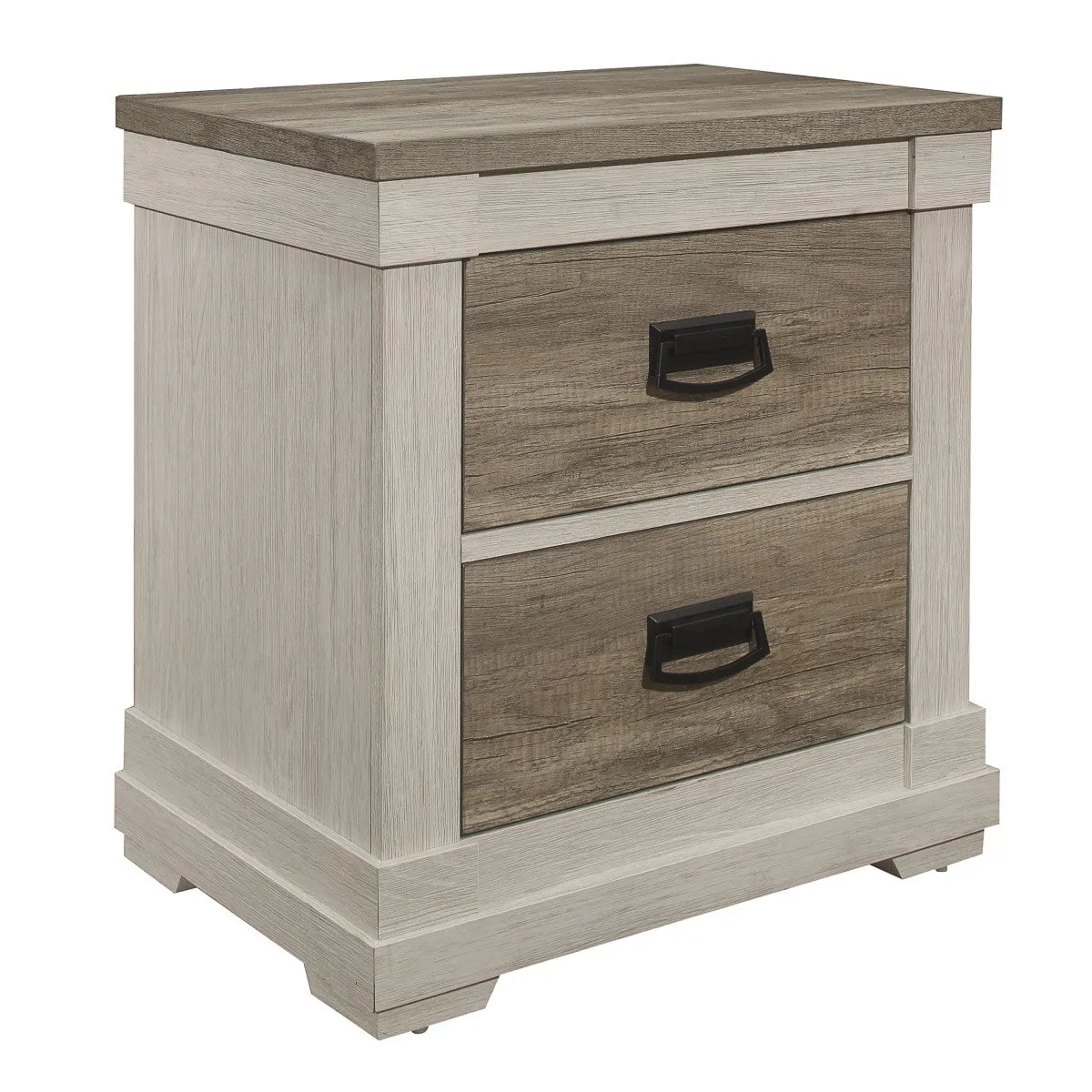 Arcadia Night Stand White/Weathered Grey