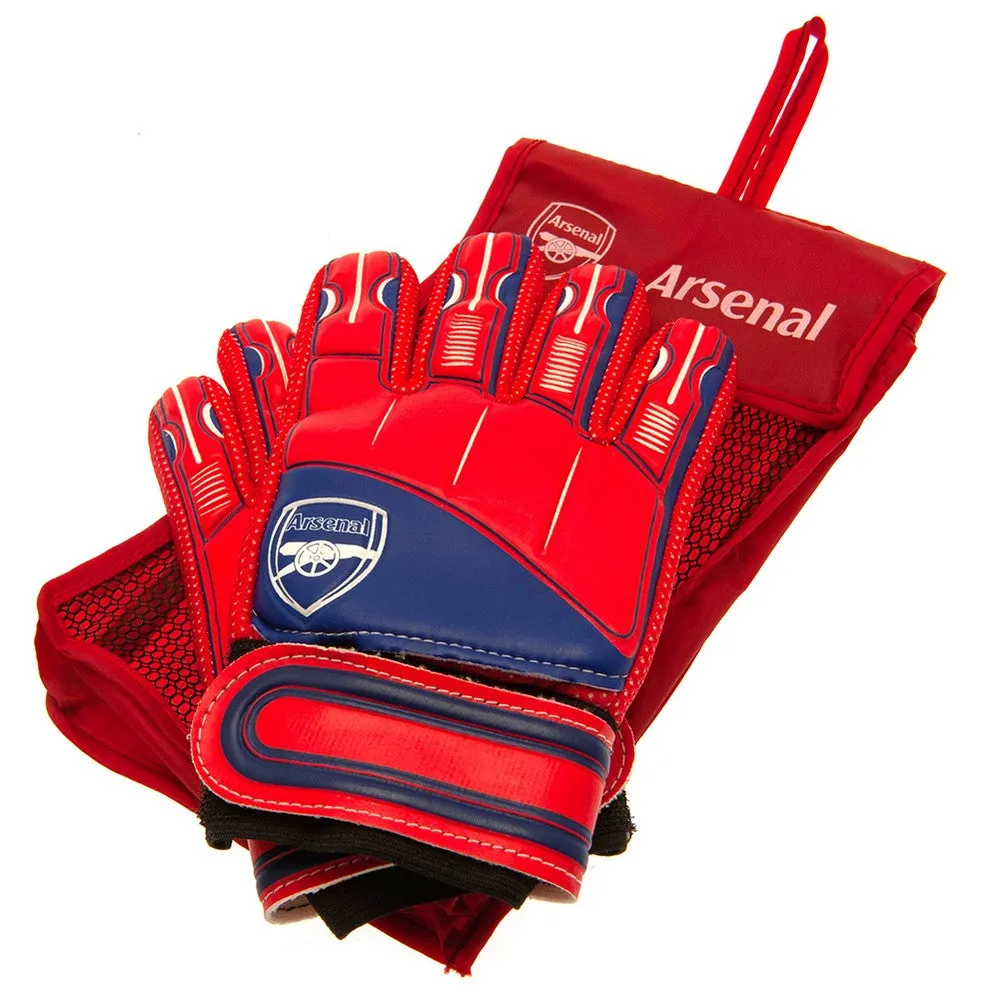 Arsenal FC Childrens/Kids Delta Crest Goalkeeper Gloves