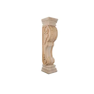 bingltd - 35.5" Fluted Acanthus Leaf Style Mantel Fireplace Leg Corbel (FL-008-RW-UNF)