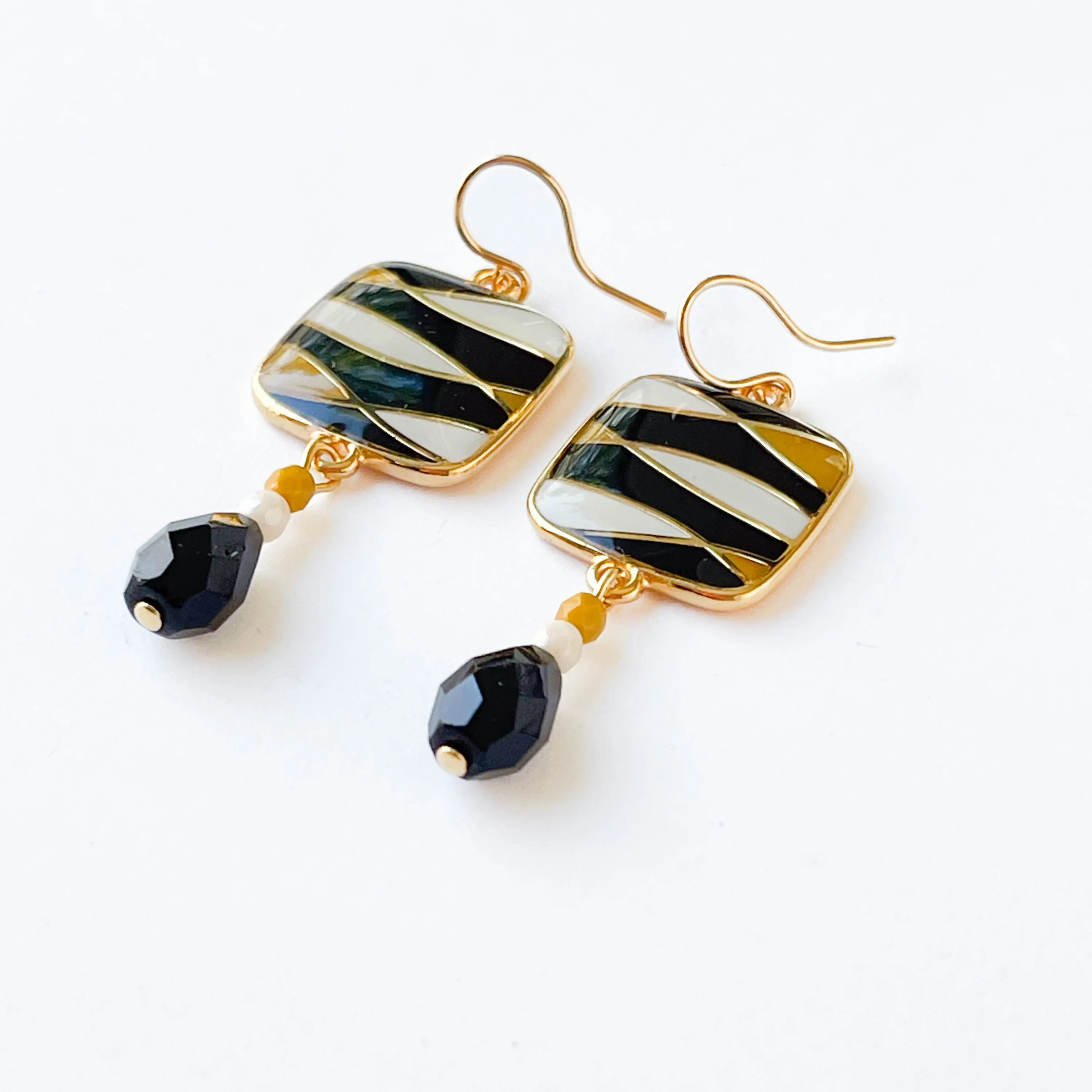 Black and Gold Elegant Boho Chic Earrings - WS