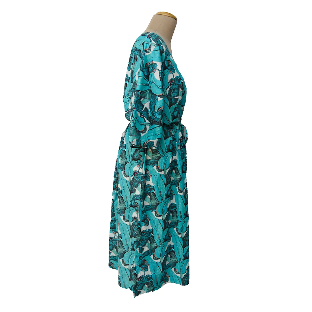 Blue Feathers Cotton Maxi Dress UK Size 18-32 M129