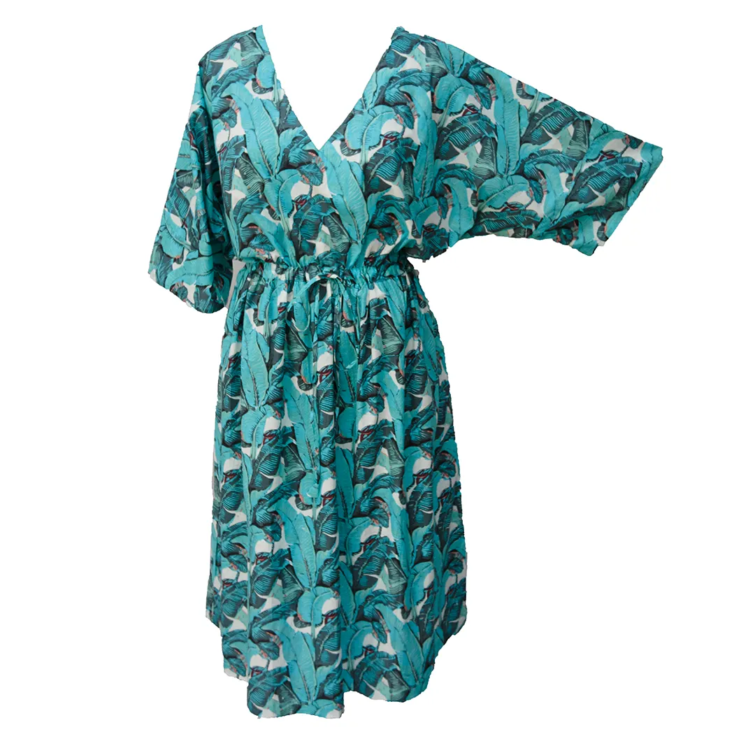 Blue Feathers Cotton Maxi Dress UK Size 18-32 M129