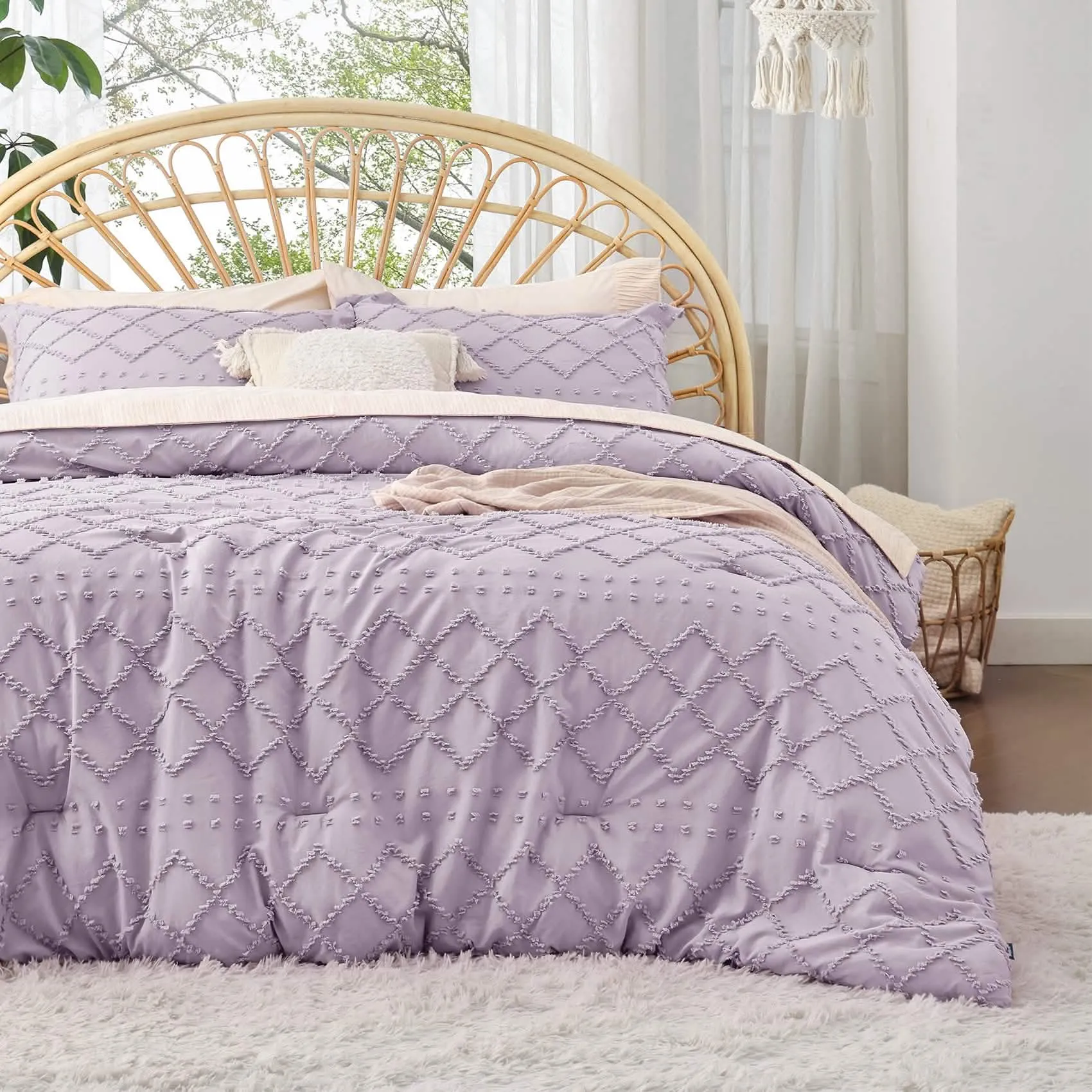 Boho Tufted Embroidery Comforter Set-2