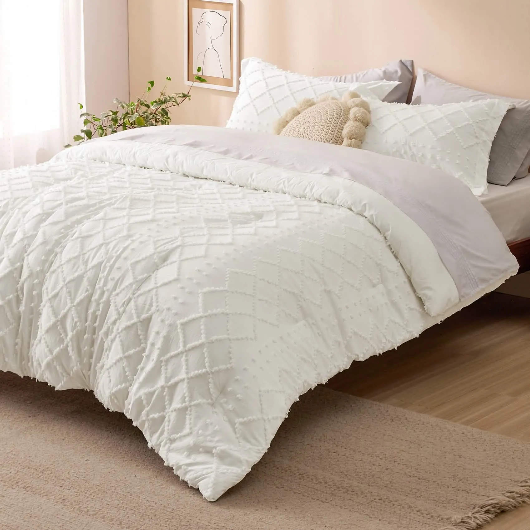 Boho Tufted Embroidery Comforter Set-2