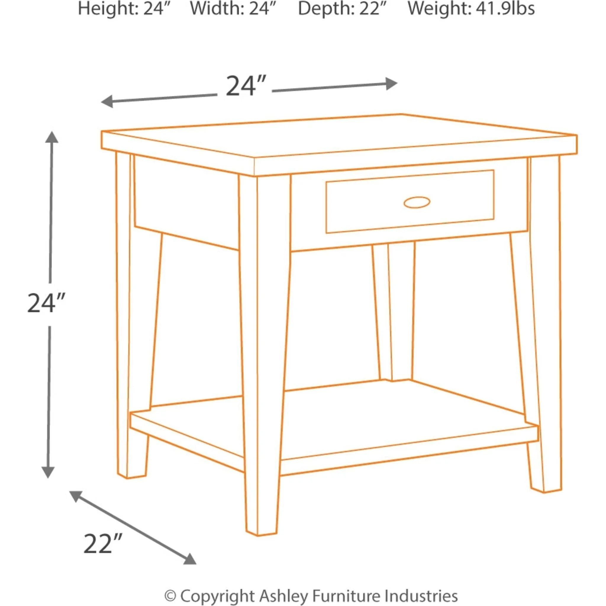 Branbury Rectangle End Table