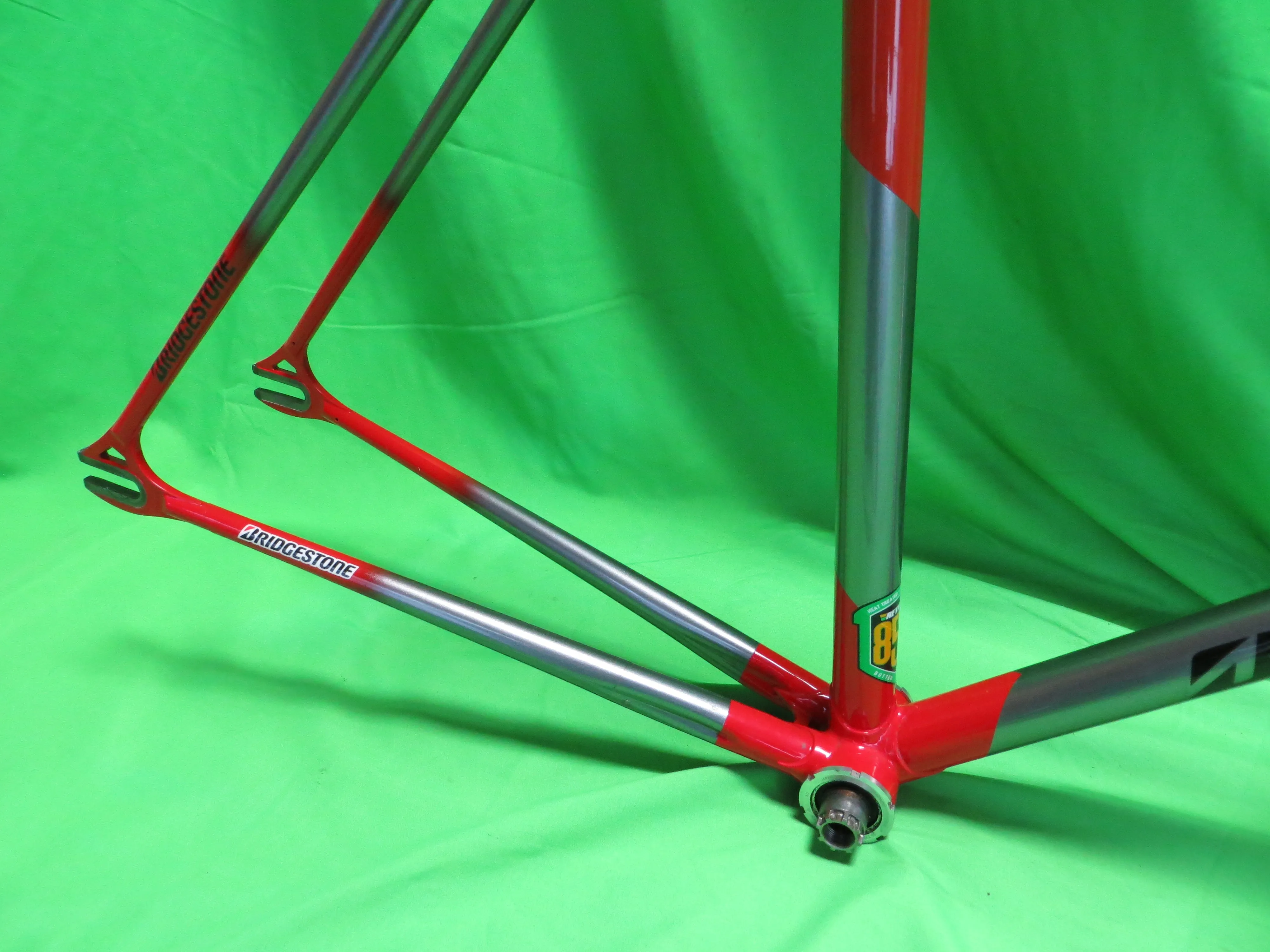 Bridgestone Columbus Max Fork Reynolds 853 // Red Gray Silver Two Tone // 51.5cm