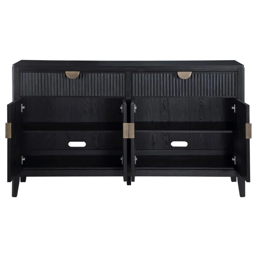 Brookmead - 4 Door Sideboard Buffet Storage Cabinet - Black