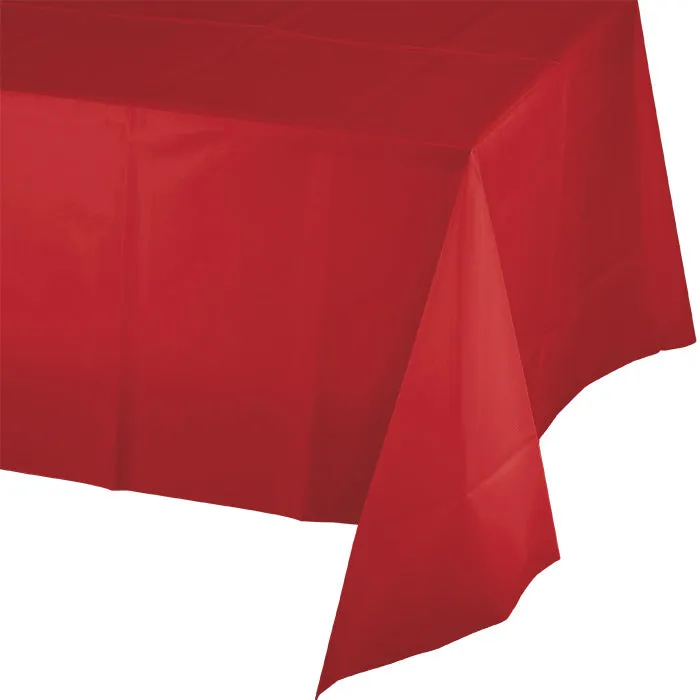 Bulk Classic Red Plastic Table Covers (12 per Case)