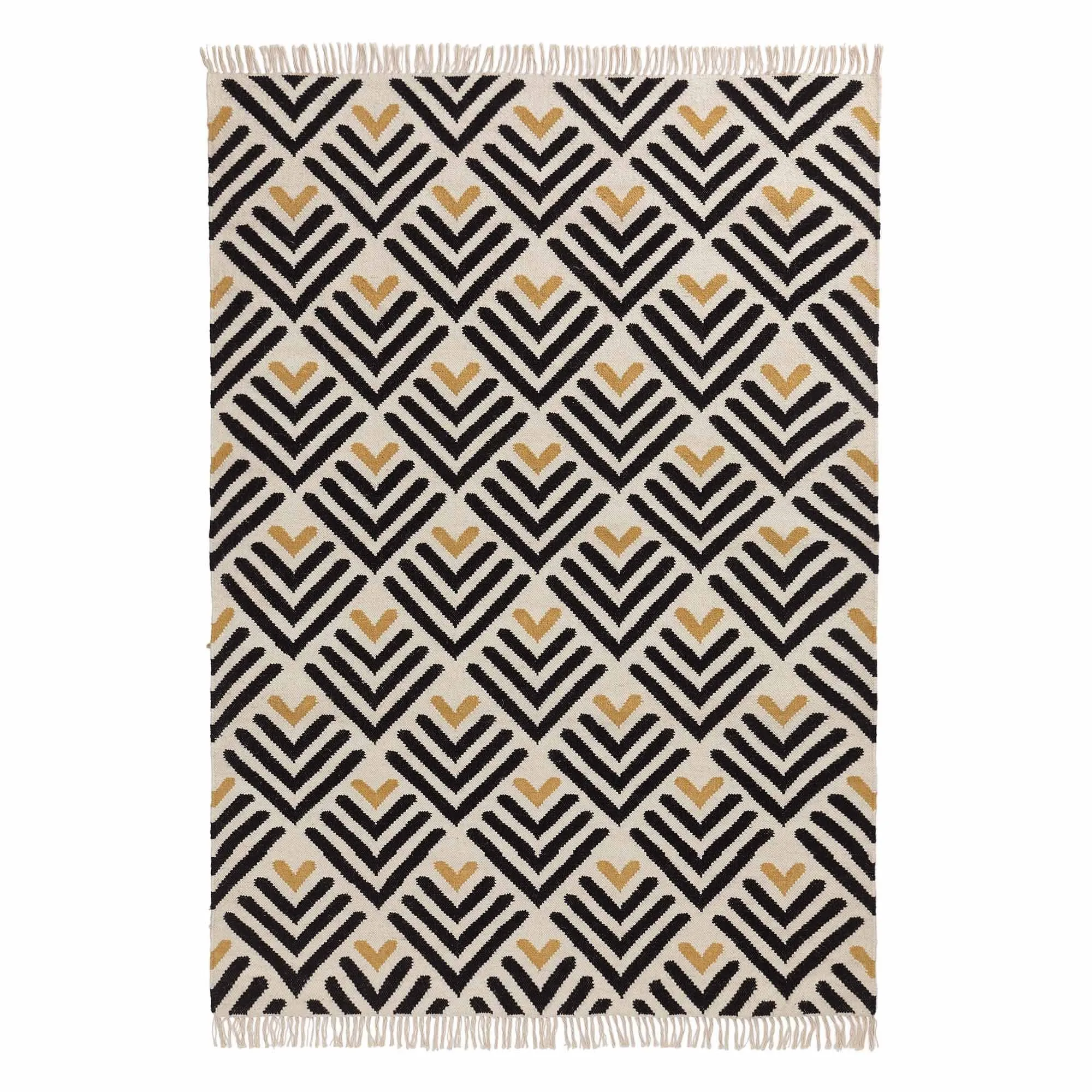 Caen Rug [Black/Bright mustard/Natural white]