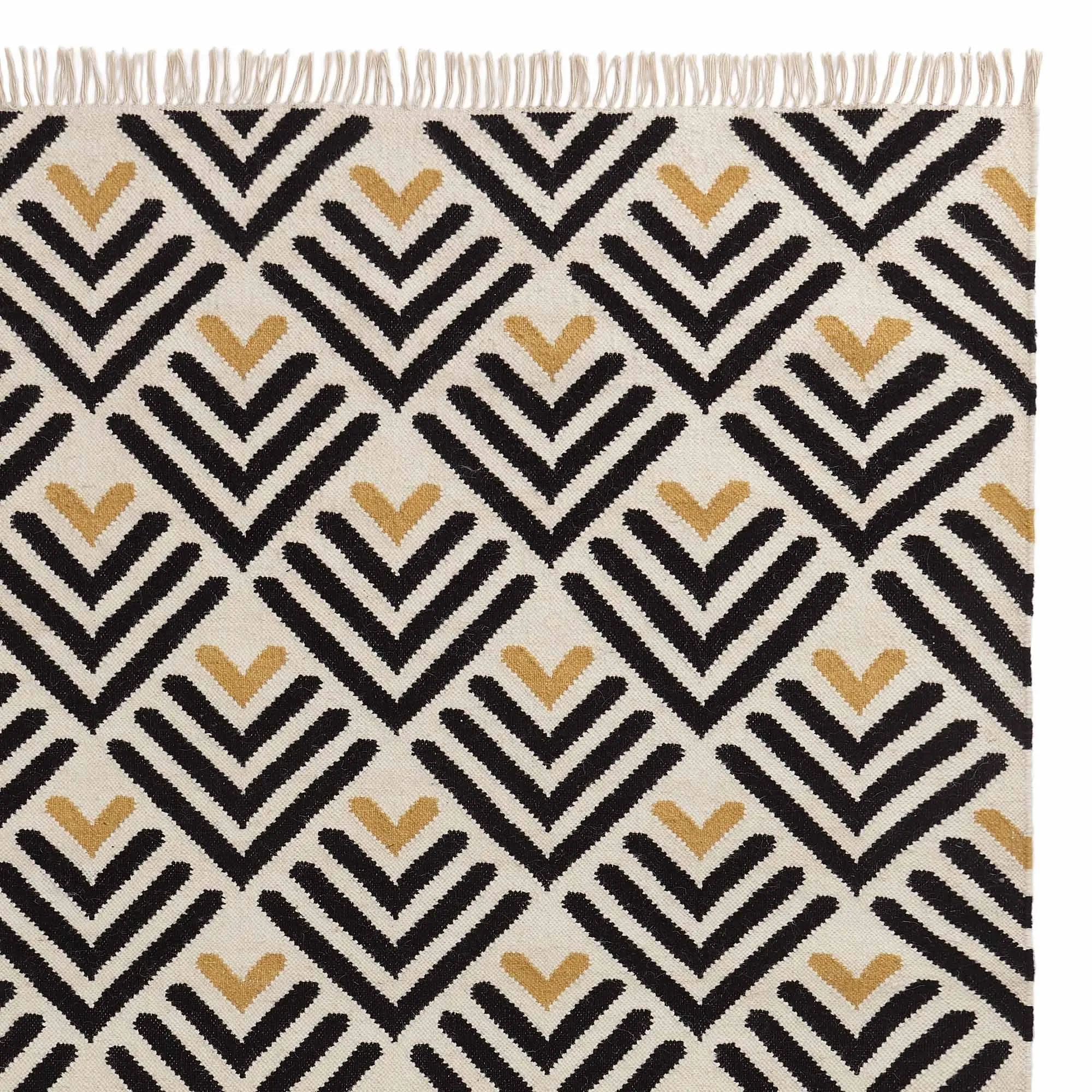 Caen Rug [Black/Bright mustard/Natural white]