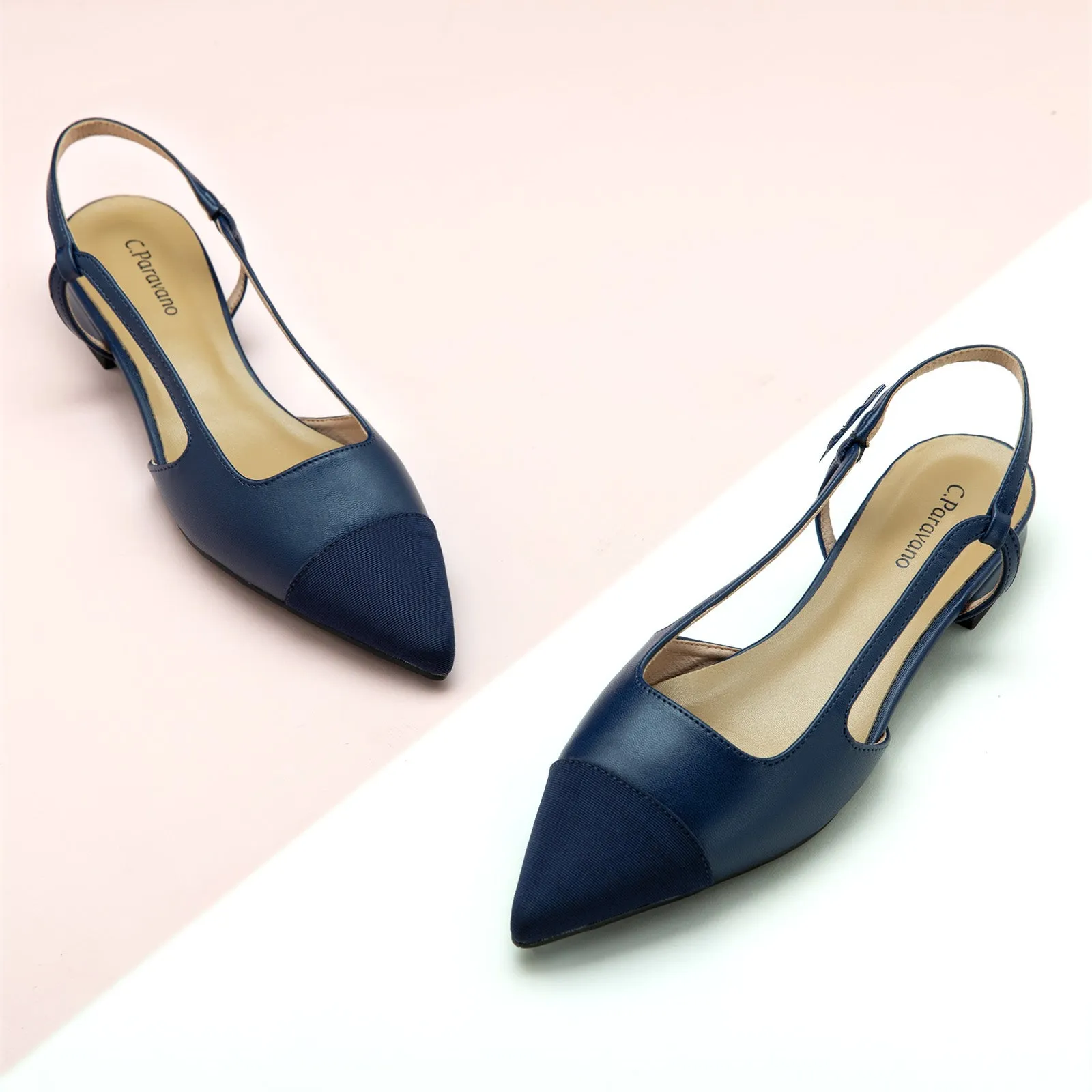 Cap-Toe Slingback Flats (Freya)