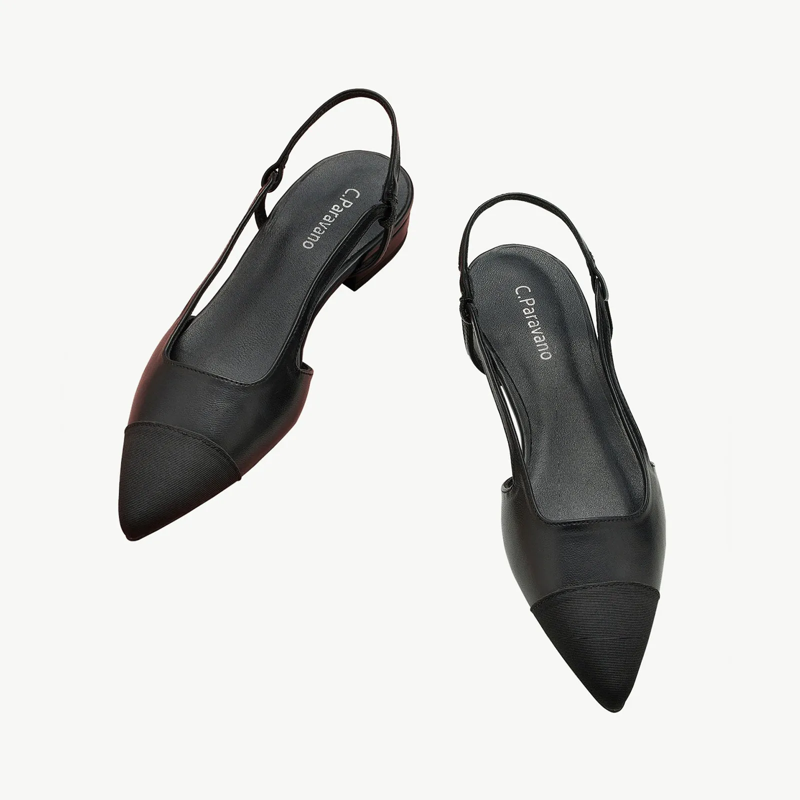 Cap-Toe Slingback Flats (Freya)