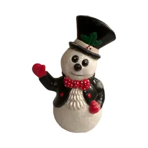 Ceramic Snowman with Black Hat