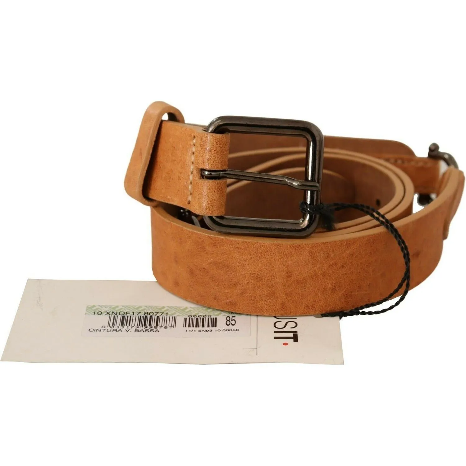 Costume National Elegant Light Brown Fashion Belt with Black-Tone Buckle