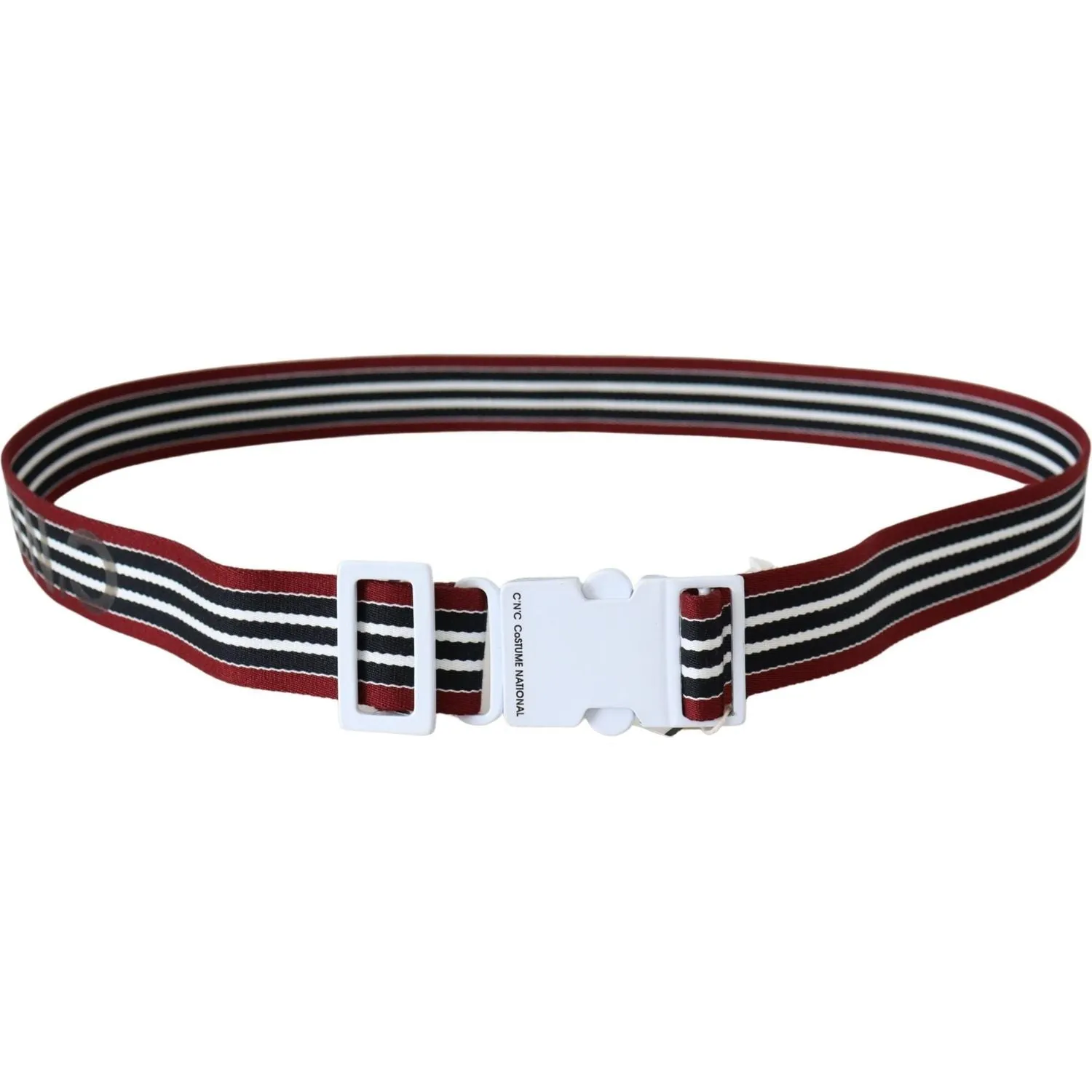 Costume National Elegant Stripe Canvas Waist Belt