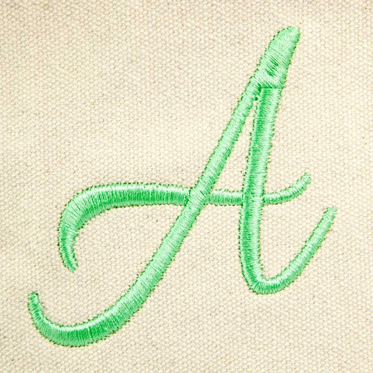 Dalix Personalized Shopping Tote Bag Monogram Mint Green Initial Zippered Letter A-Z