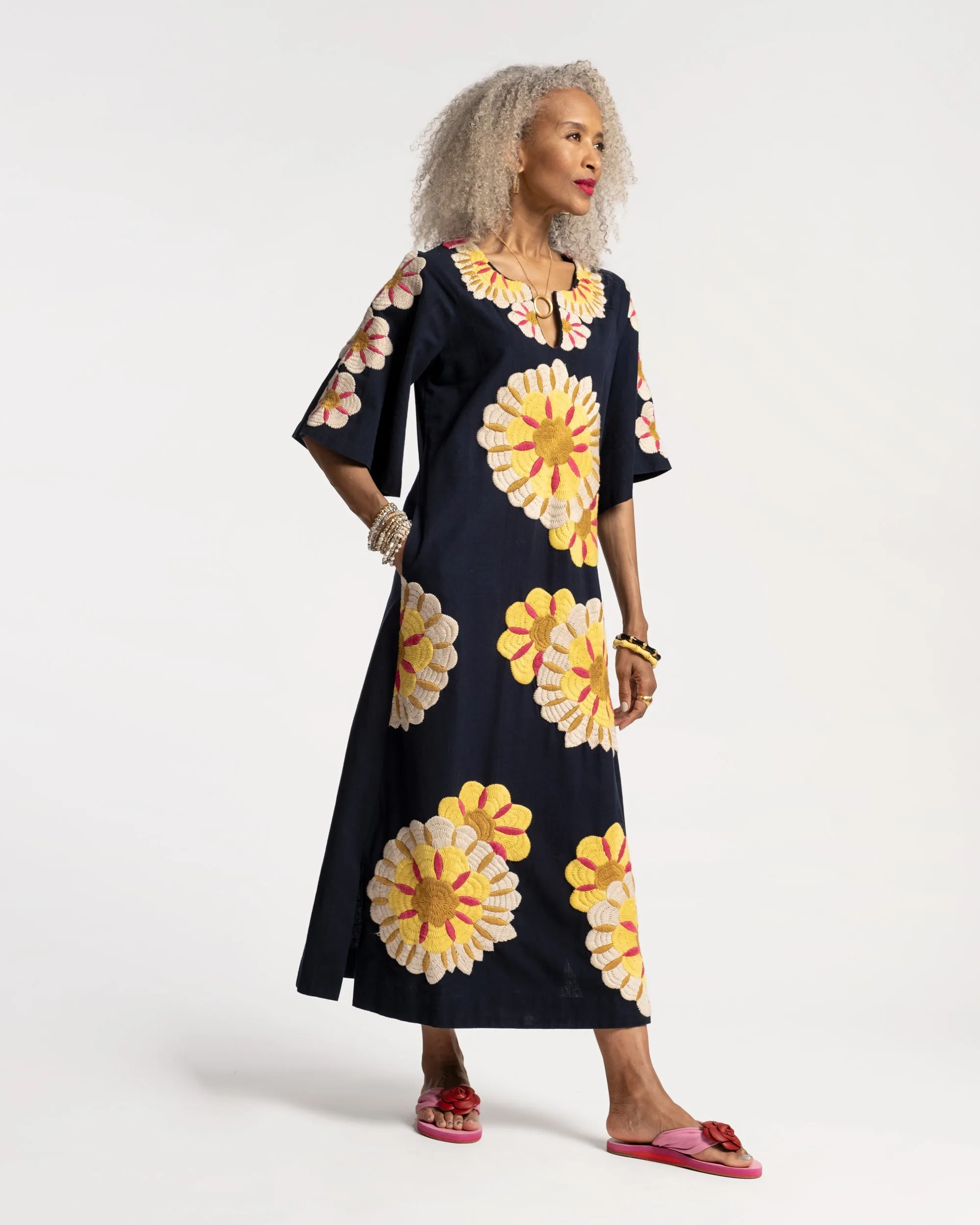 Delightful Caftan Sunrise Navy Multi