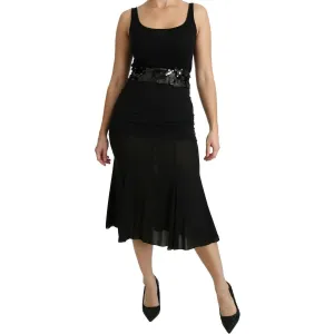 Dolce & Gabbana Chic High Waist Black Silk Blend Skirt