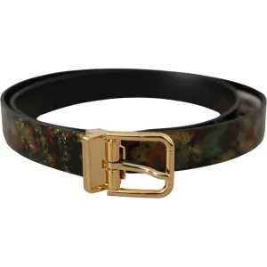 Dolce & Gabbana Elegant Leather Belt with Bronze Buckle