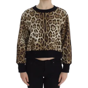 Dolce & Gabbana Elegant Leopard Print Short Sweater Top