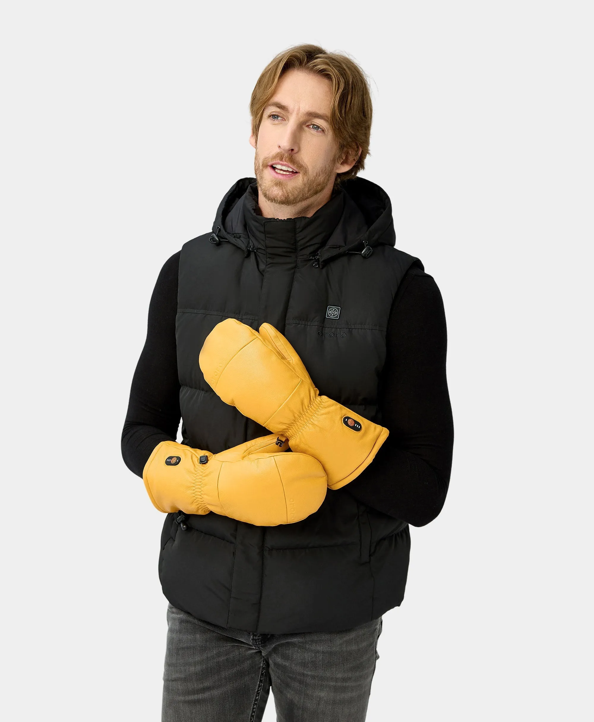 Premium Unisex Heated Leather Mittens by Duluth - Ideal for Chopping Tasks