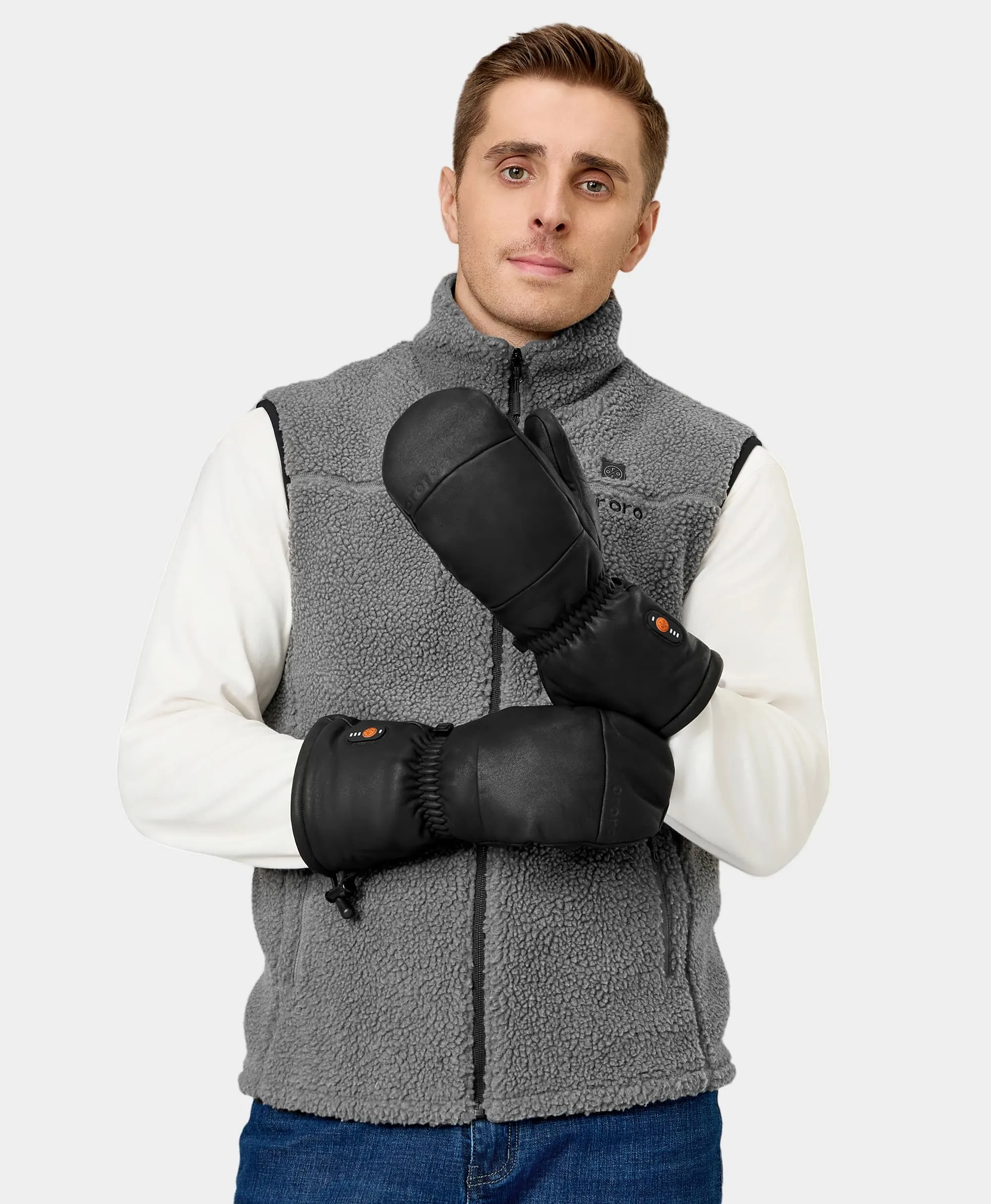 Premium Unisex Heated Leather Mittens by Duluth - Ideal for Chopping Tasks