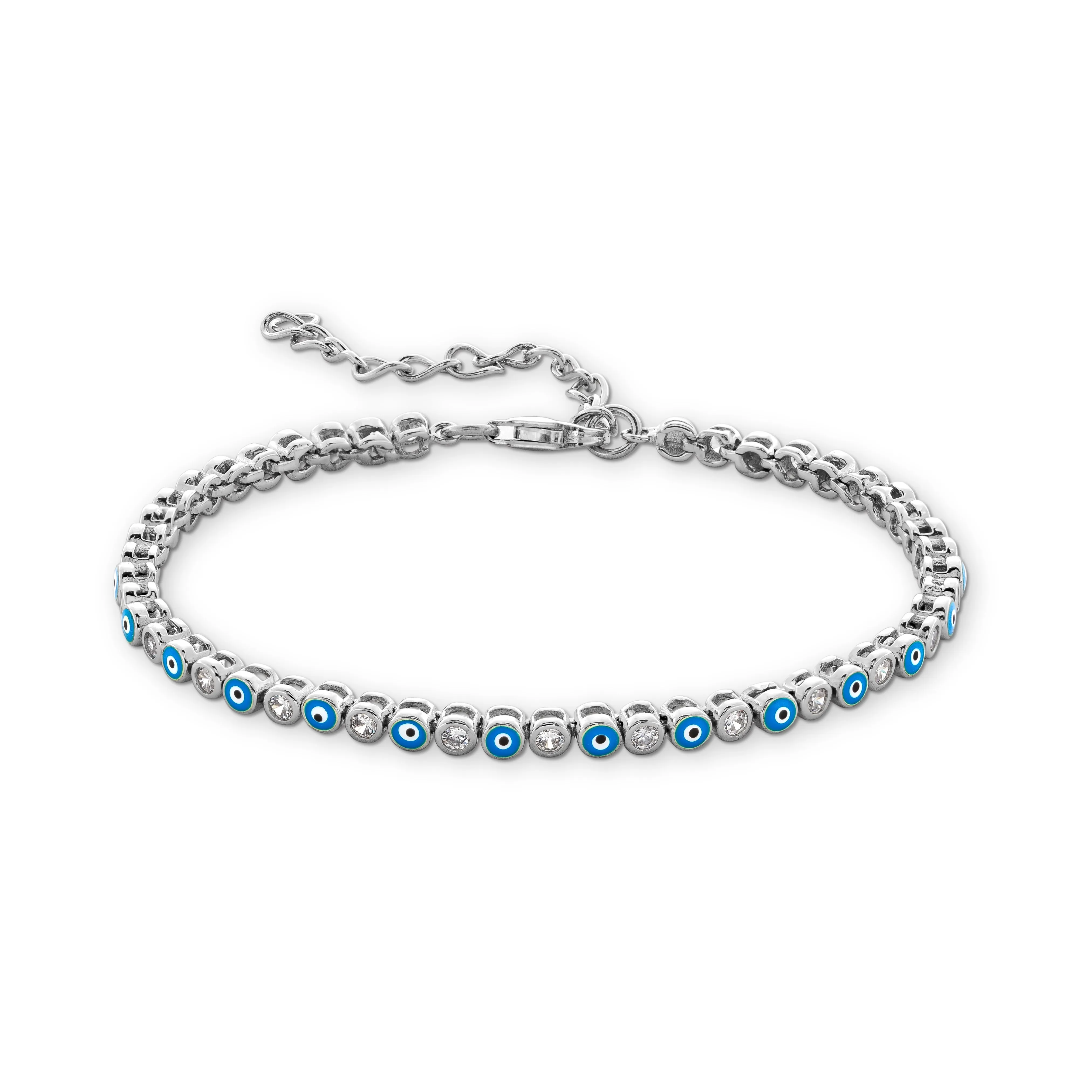 Embarcadero Evil Eye CZ Tennis Bracelet in Blue