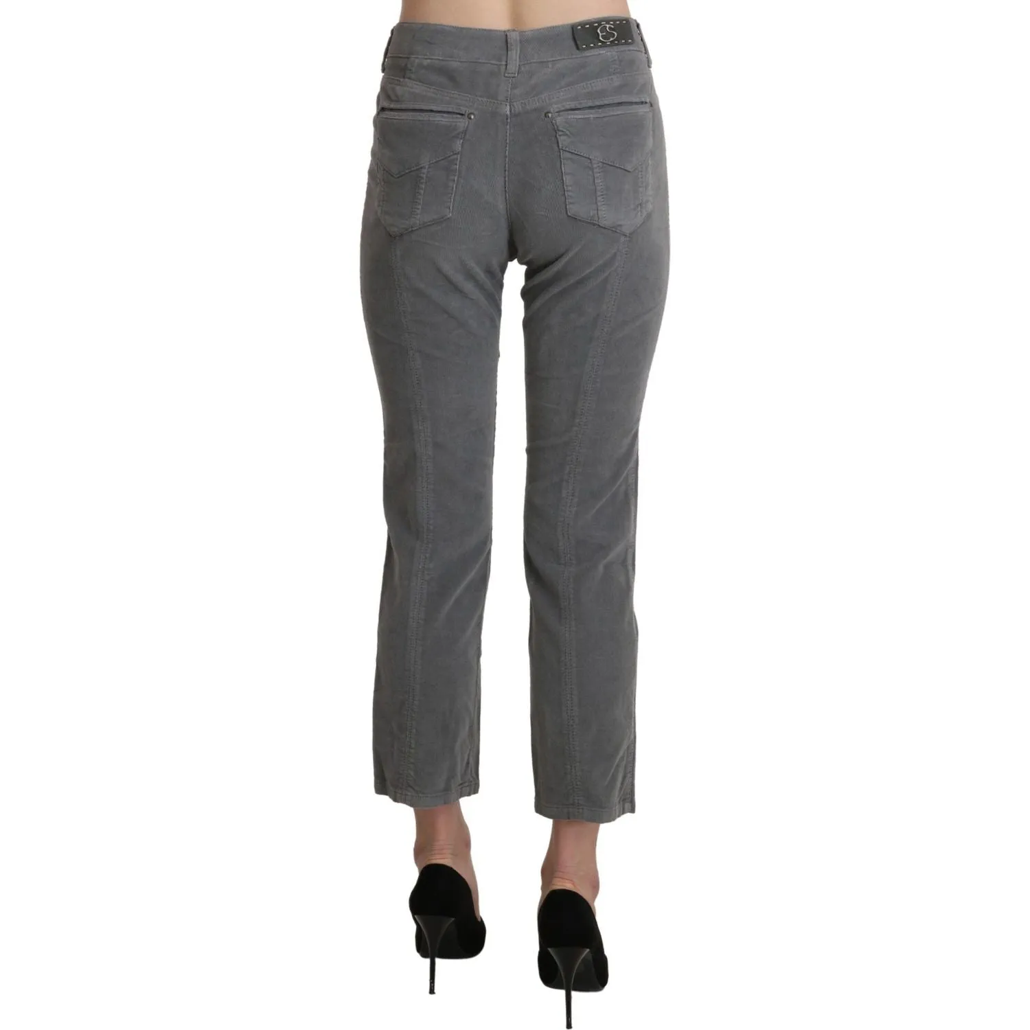 Ermanno Scervino Chic Gray Mid Waist Cropped Trousers