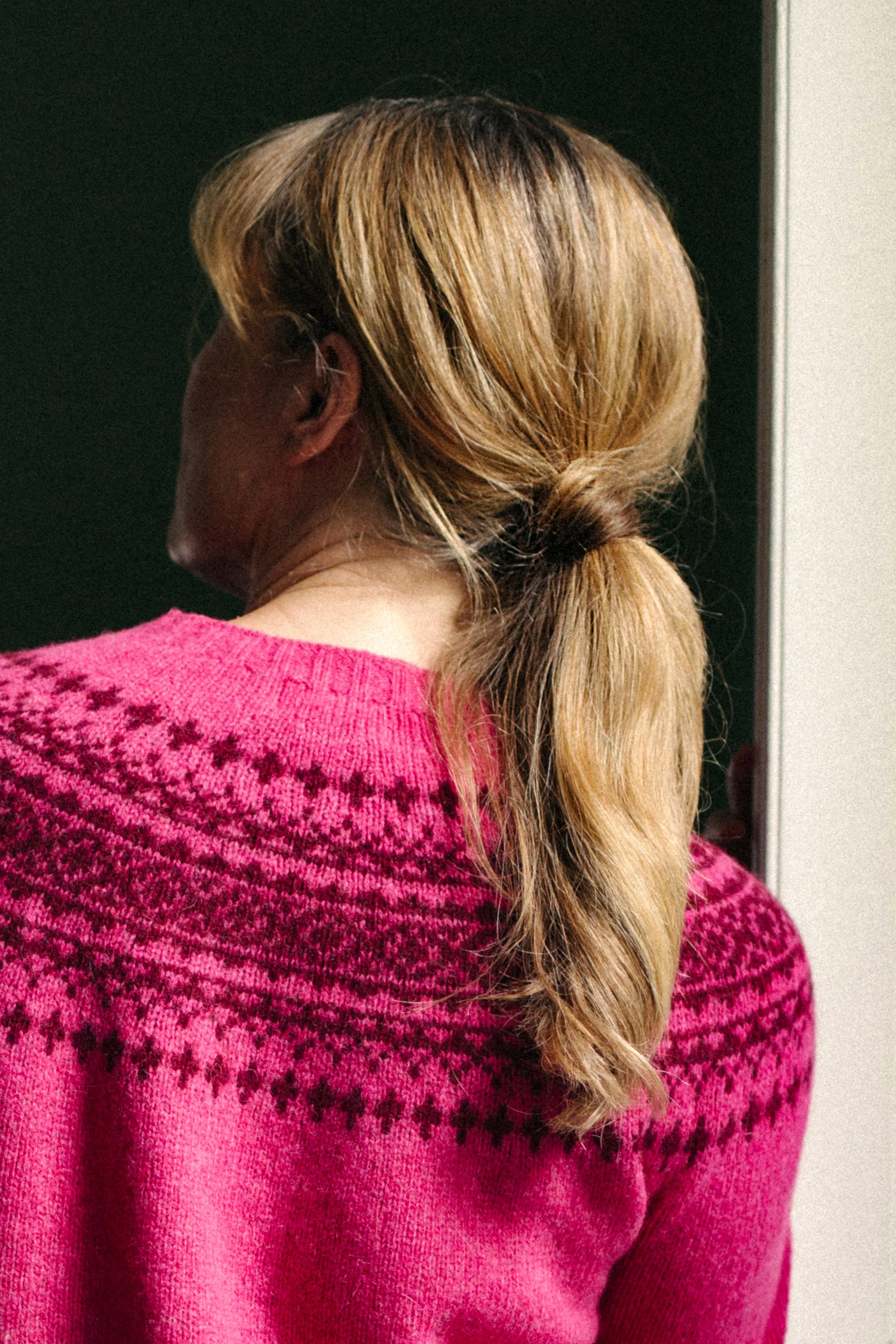 Fairisle Jumper in Magenta and Wine