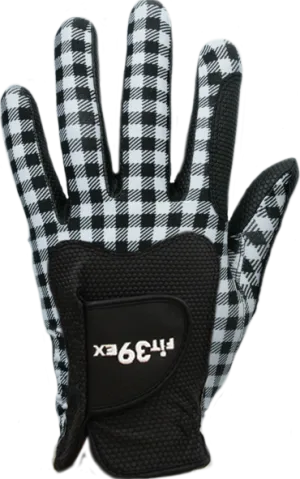 FIT39 Golf Glove - Black Check/Black