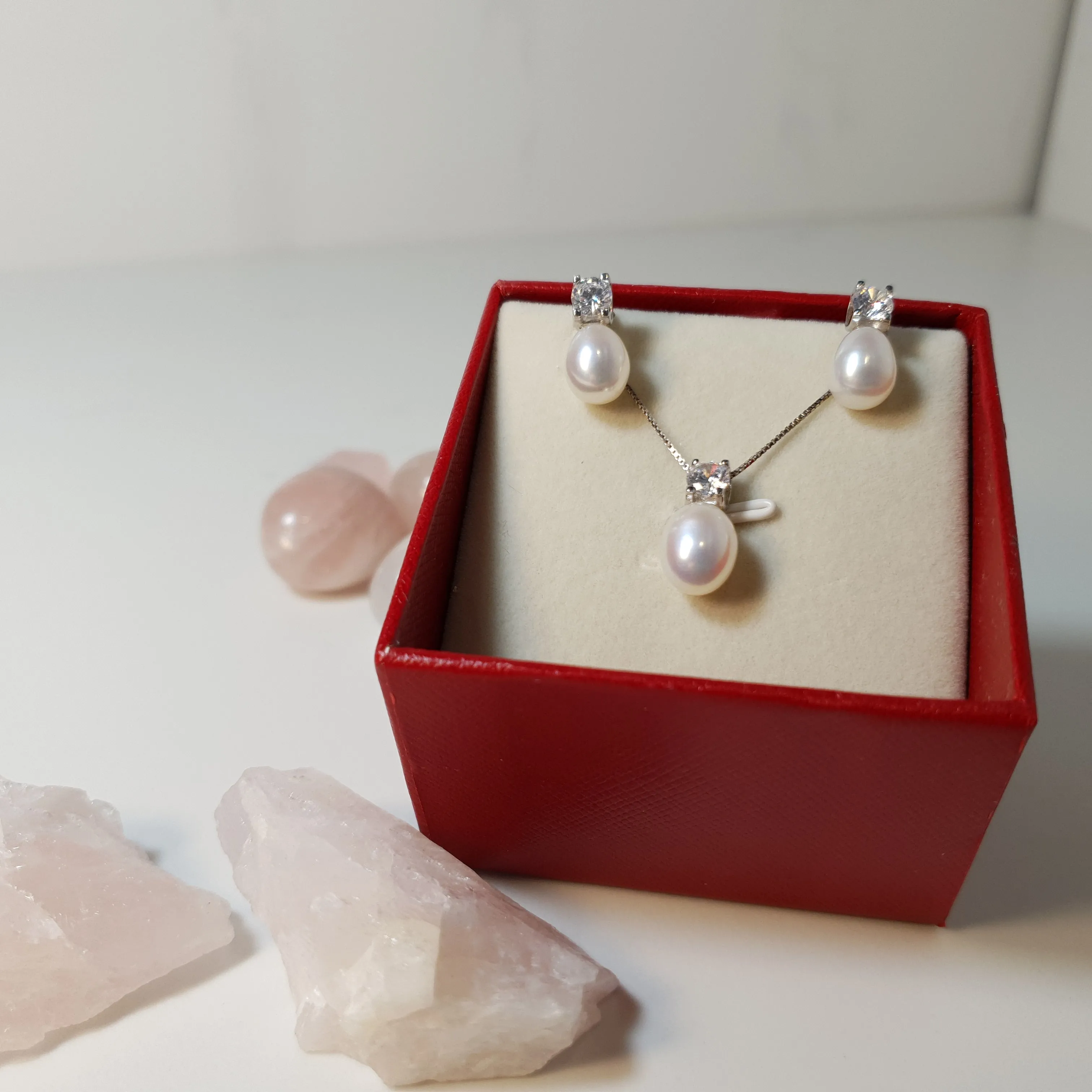 Freshwater Cultured Pearl Set, Sterling silver