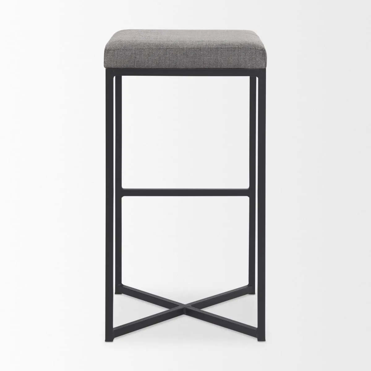 Frodo Bar Counter Stool Gray Fabric | Black Iron | Bar