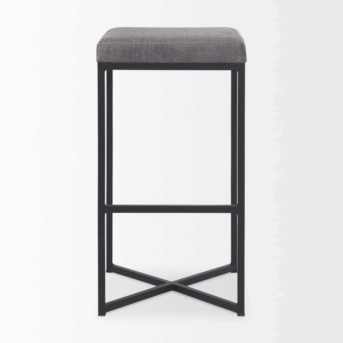 Frodo Bar Counter Stool Gray Fabric | Black Iron | Bar