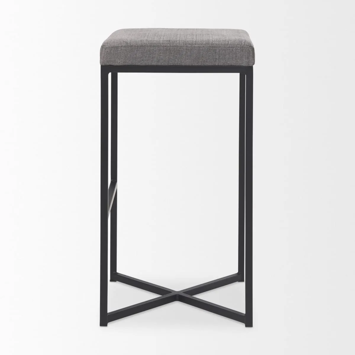 Frodo Bar Counter Stool Gray Fabric | Black Iron | Bar