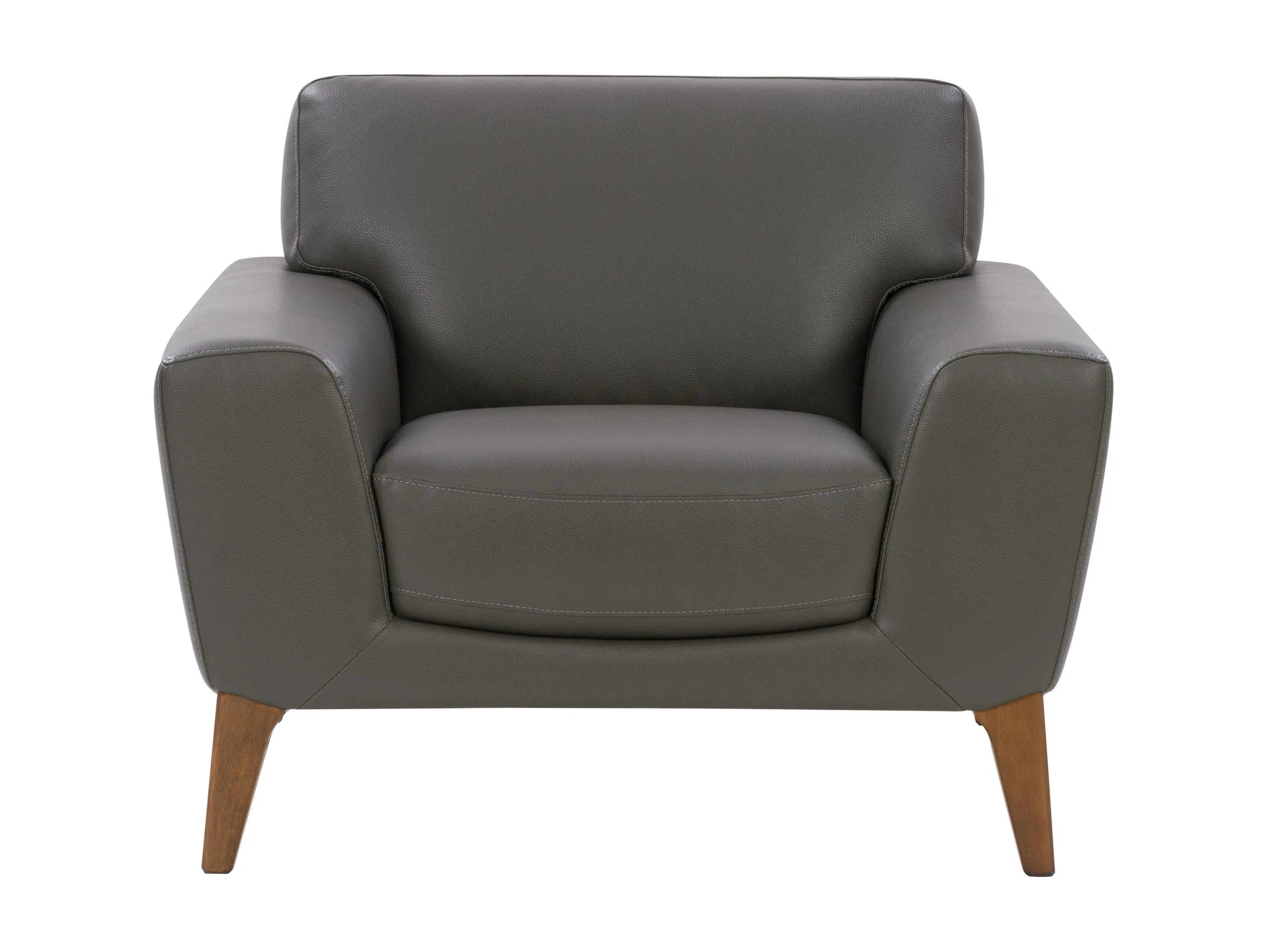 Grey Faux Leather Arm Chair