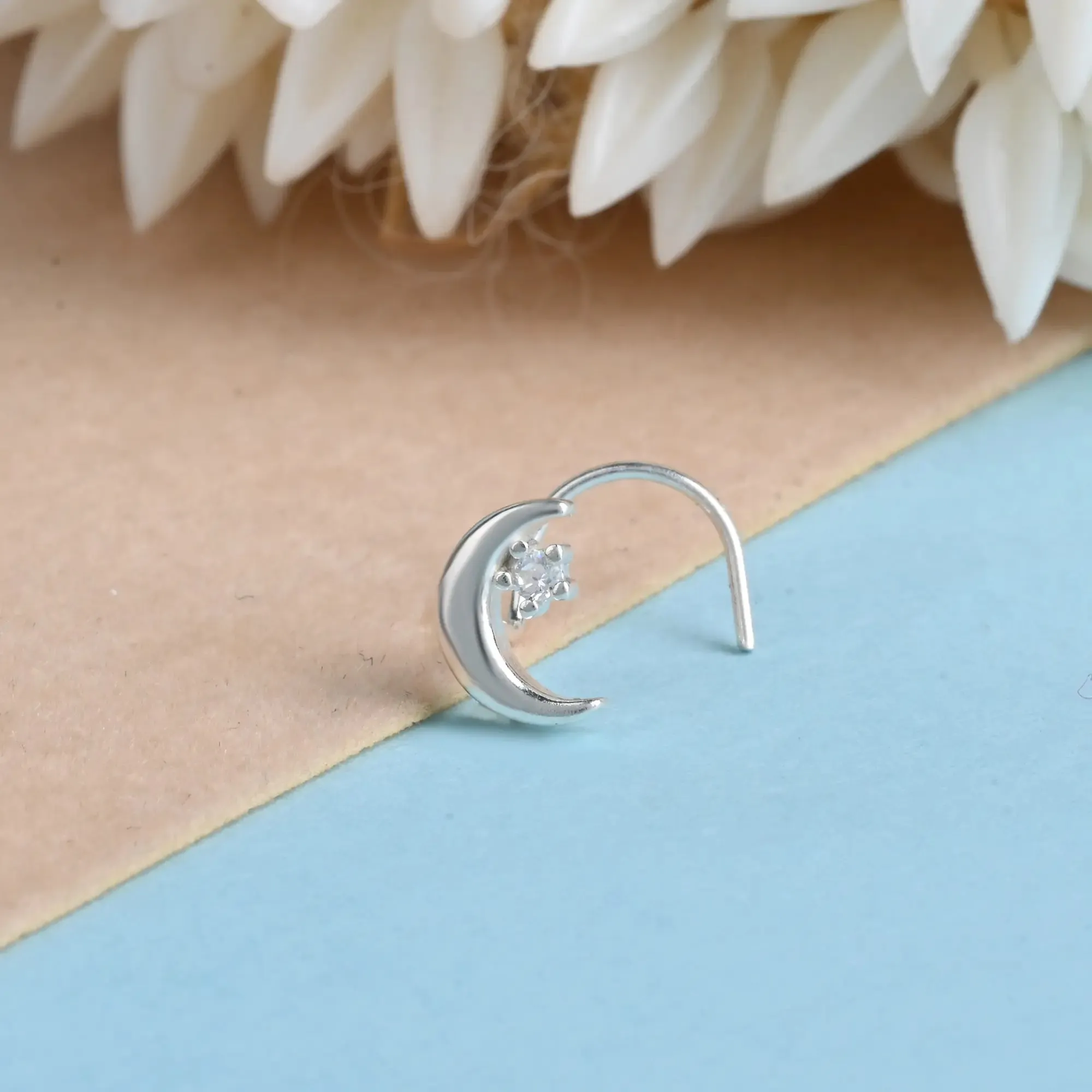 Half Moon Star Nose Pin