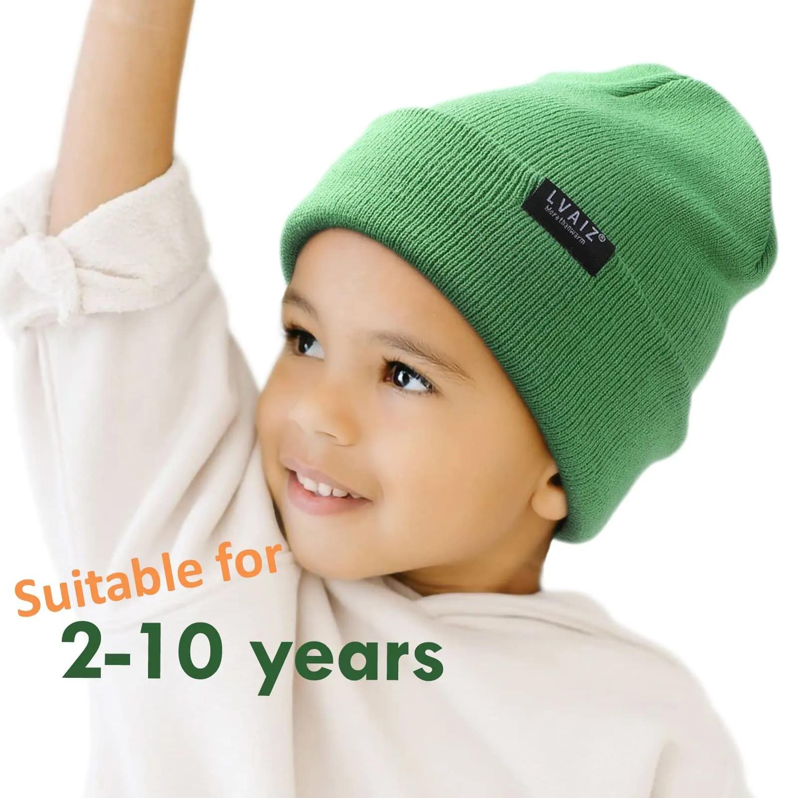 Kids Winter Satin Lined Beanie Hats(2-10 Years)