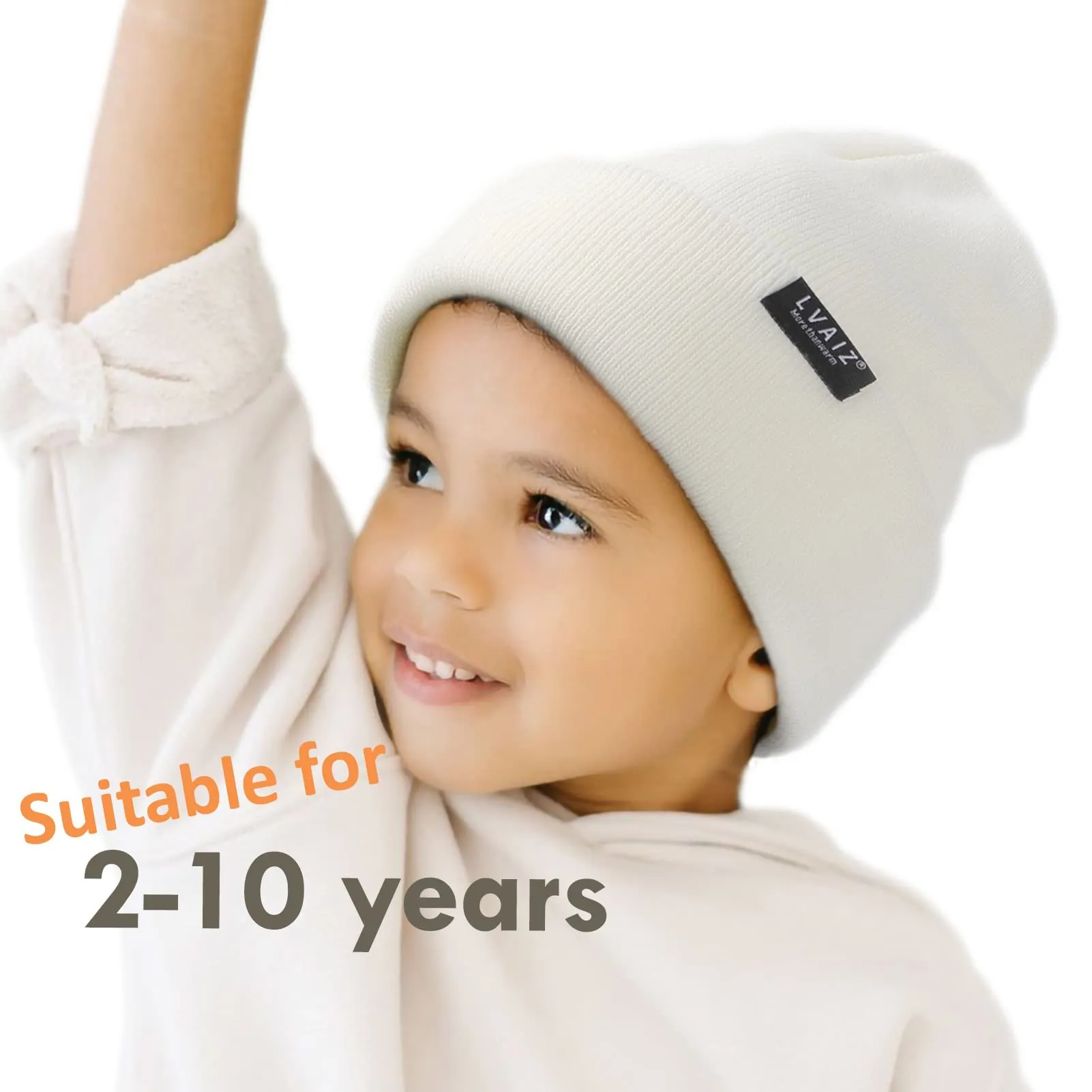 Kids Winter Satin Lined Beanie Hats(2-10 Years)