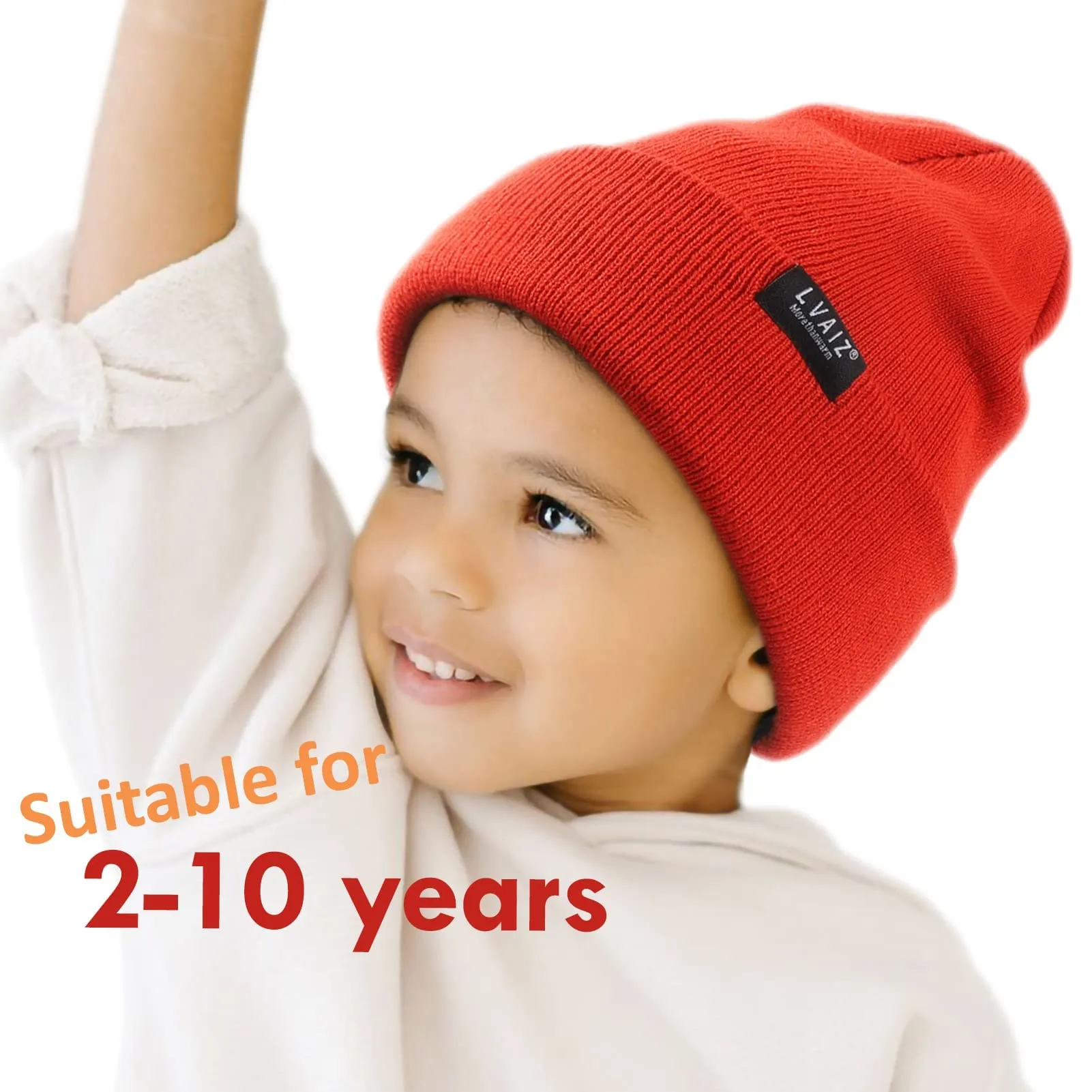 Kids Winter Satin Lined Beanie Hats(2-10 Years)