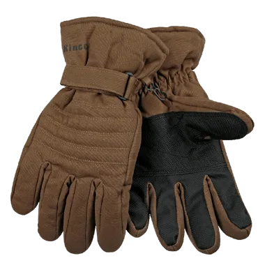 Kinco 1170 HydroFlector Heatkeep Insulation and Foam Lining Ski Gloves, Brown (One Dozen)