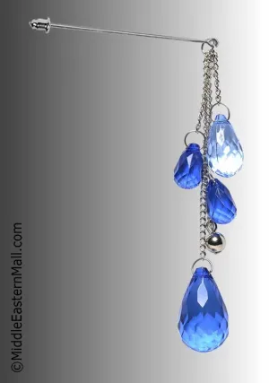 Large Crystal Hijab Pin in #1 Blue